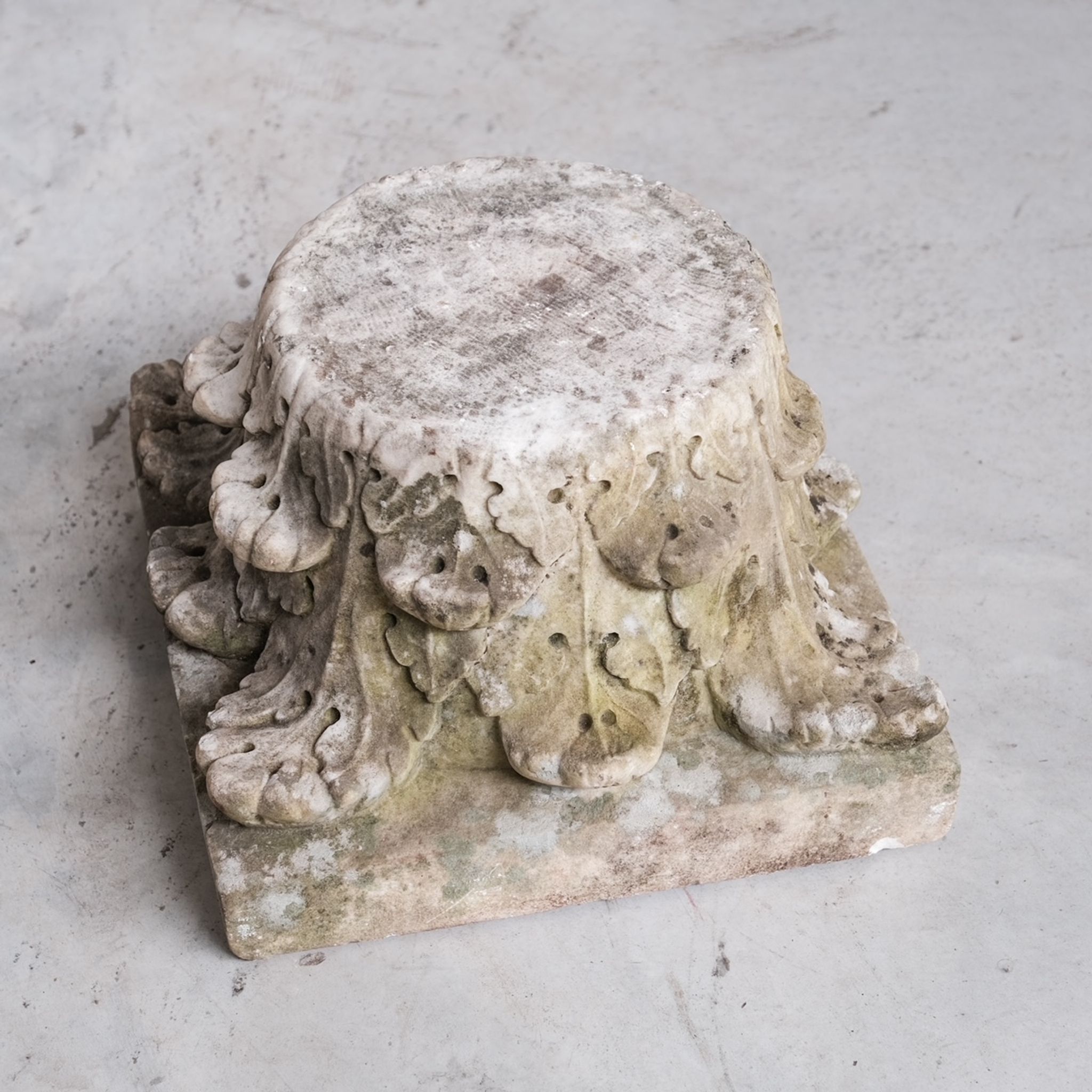 Antique french marble corinthian capital pedestal