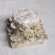 Antique french marble corinthian capital pedestal