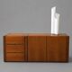 Low Scandinavian enfilade in walnut – Vintage design sideboard from the year