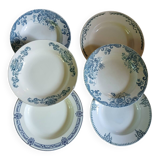 6 assiettes creuses Terre de fer dépareillées