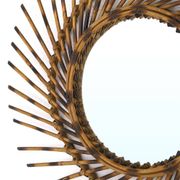 Miroir rond en rotin, années 1960