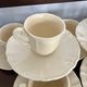 Ivory ribbed café service 7 cups Sarreguemines