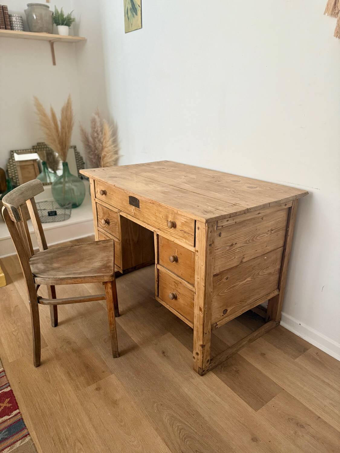 Solid wood desk