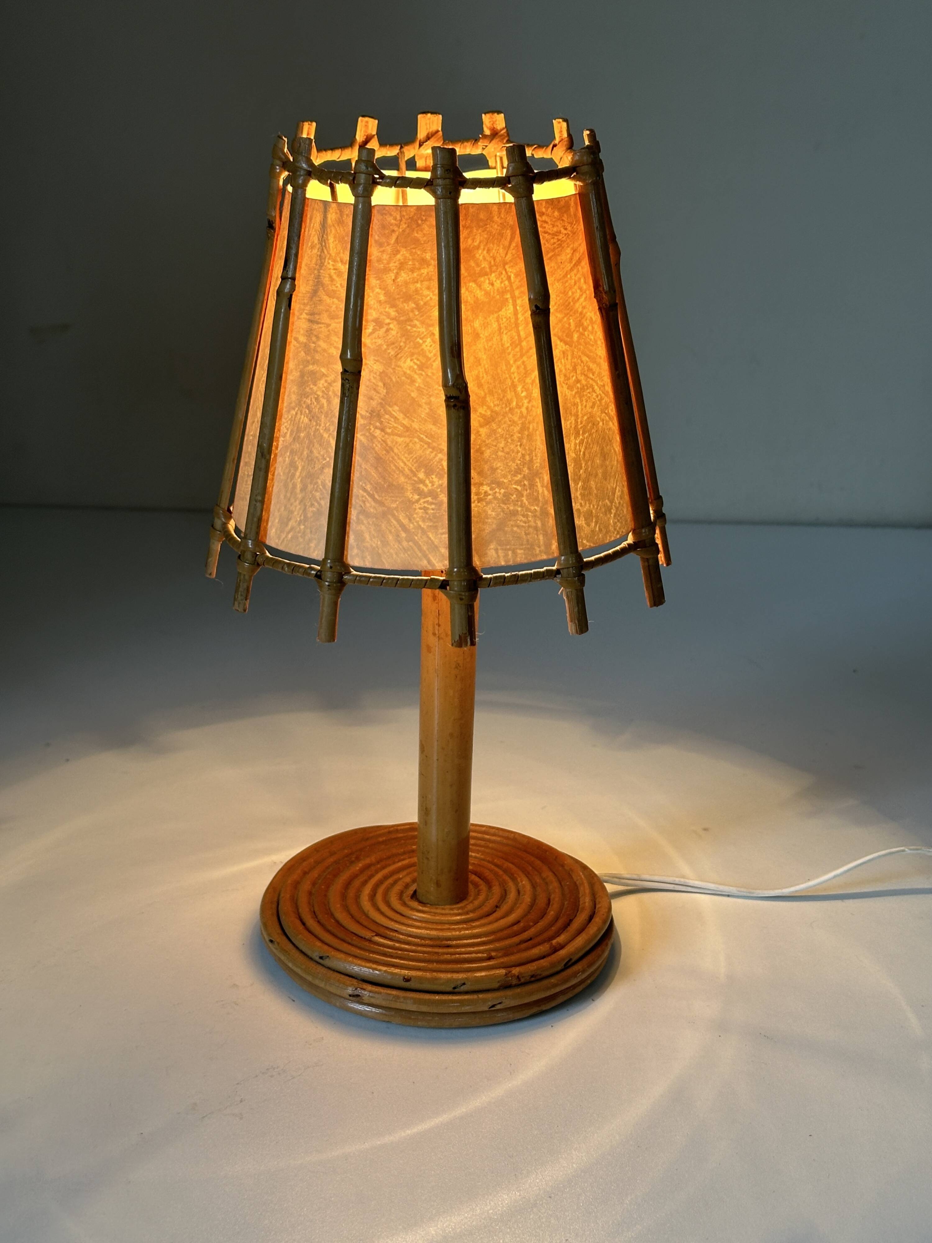 Vintage rattan lamp from the 60s