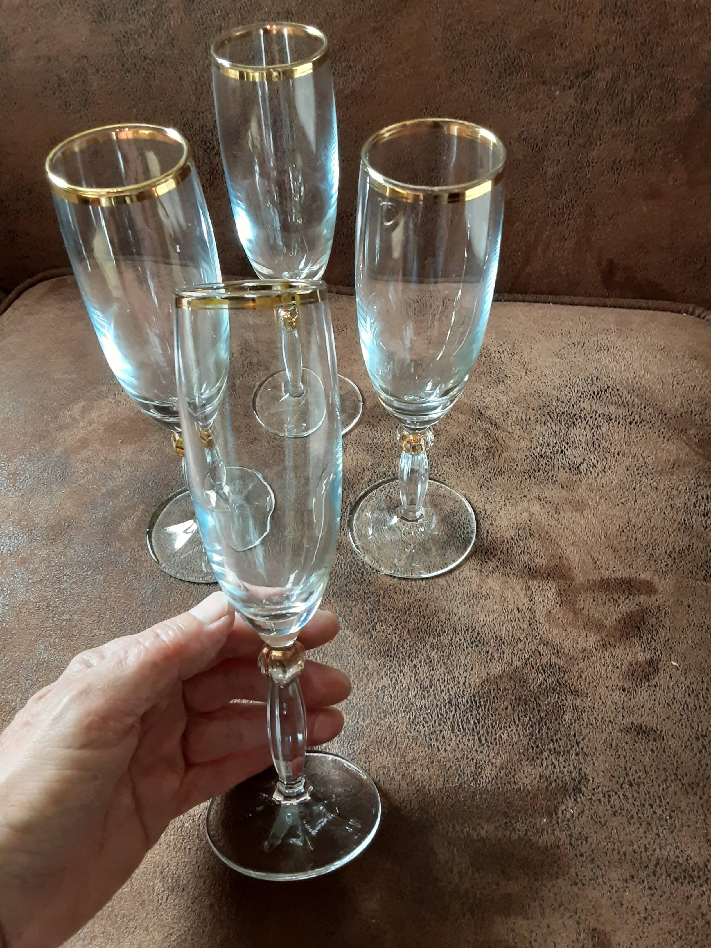 Lot de 4 flûtes champagne cristal