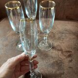 Set of 4 crystal champagne flutes