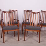Mid-Century Teak and Fabric Dining Chairs by Leslie Dandy for G-Plan, 1960s, Set of 6