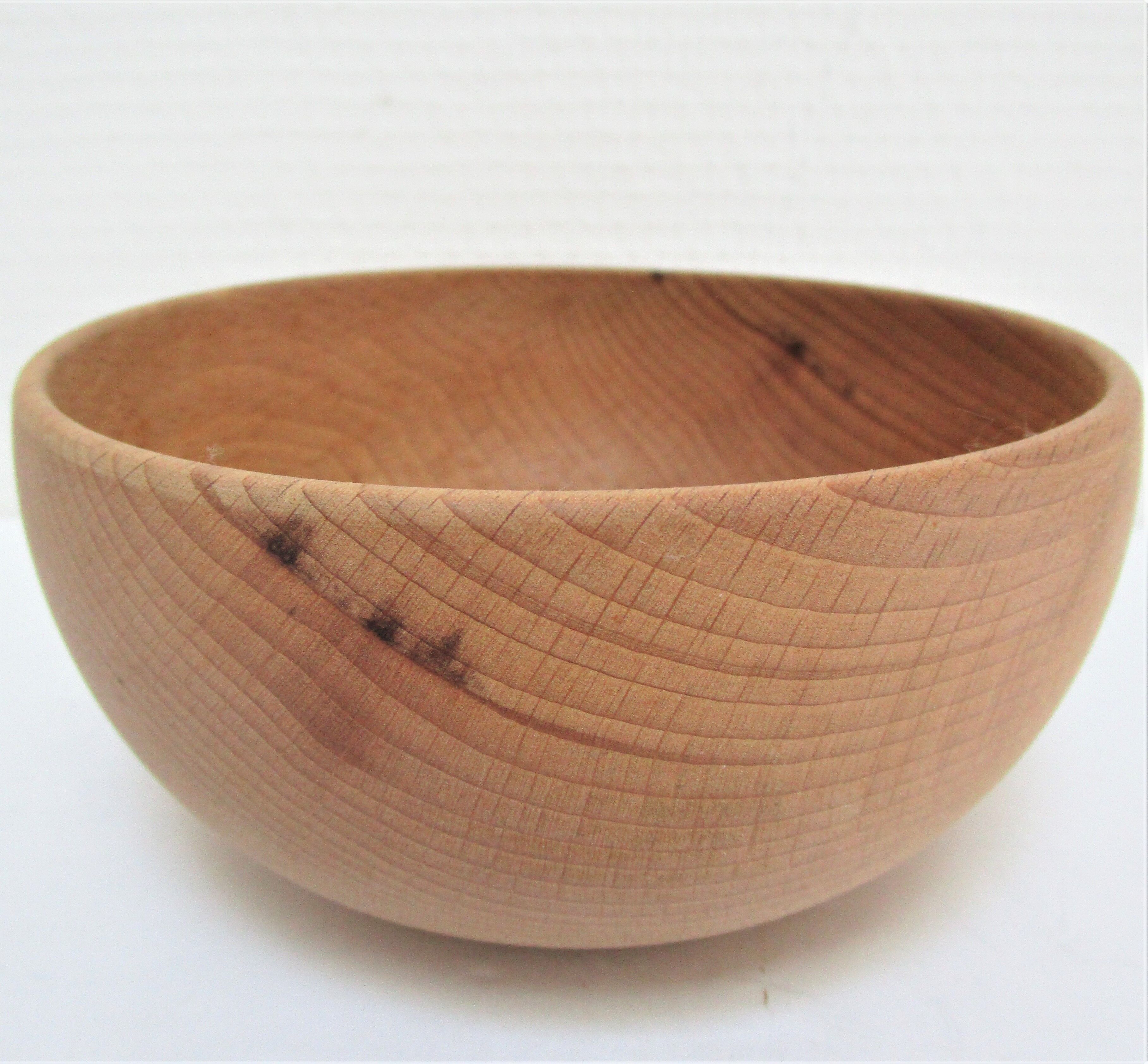 Three bowls solid wood turned patinated vintage