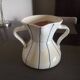 Enamelled terracotta vase pitcher with double handles - 1950s/1960s
