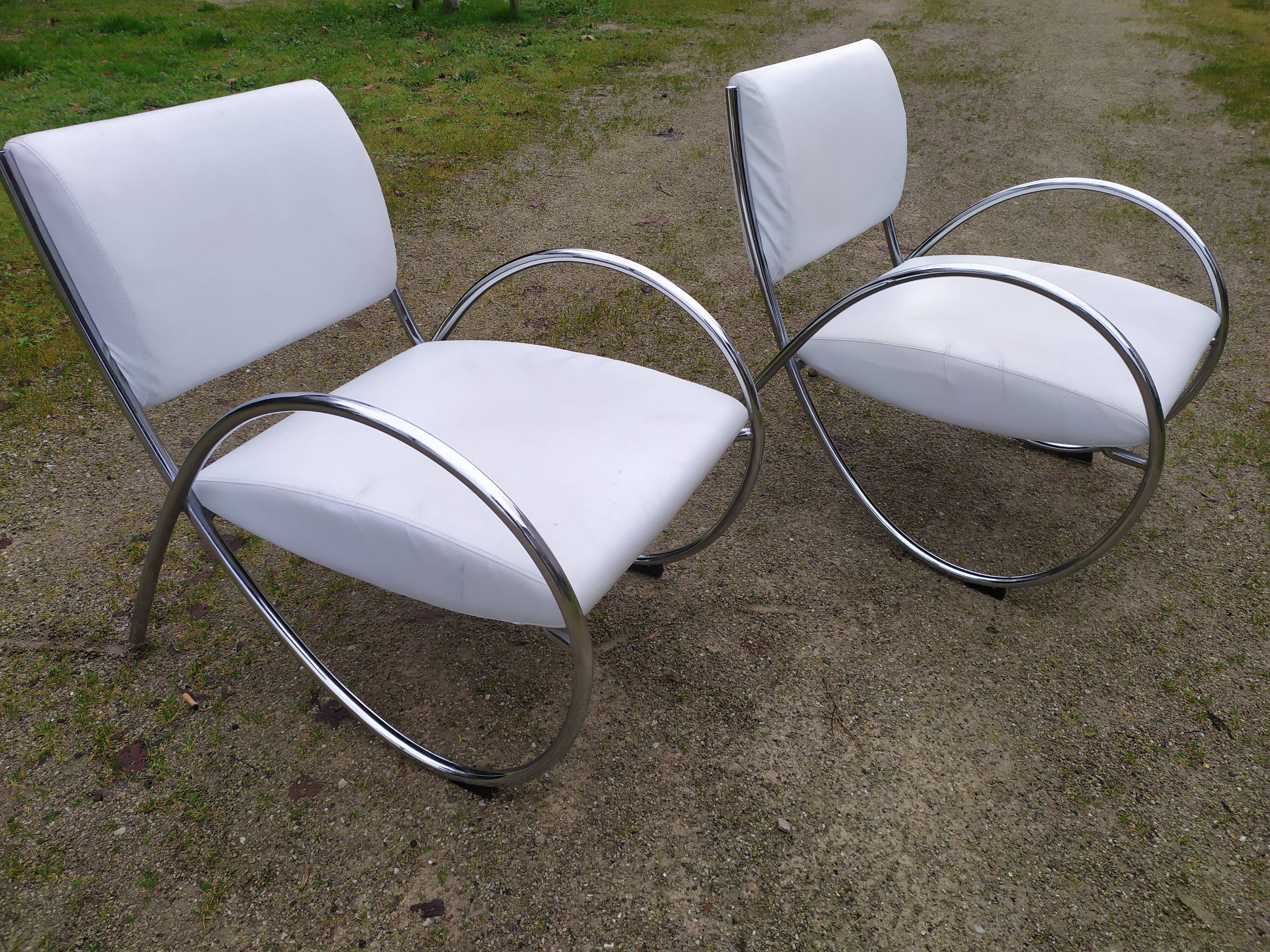 Pair of designer armchairs - 80s