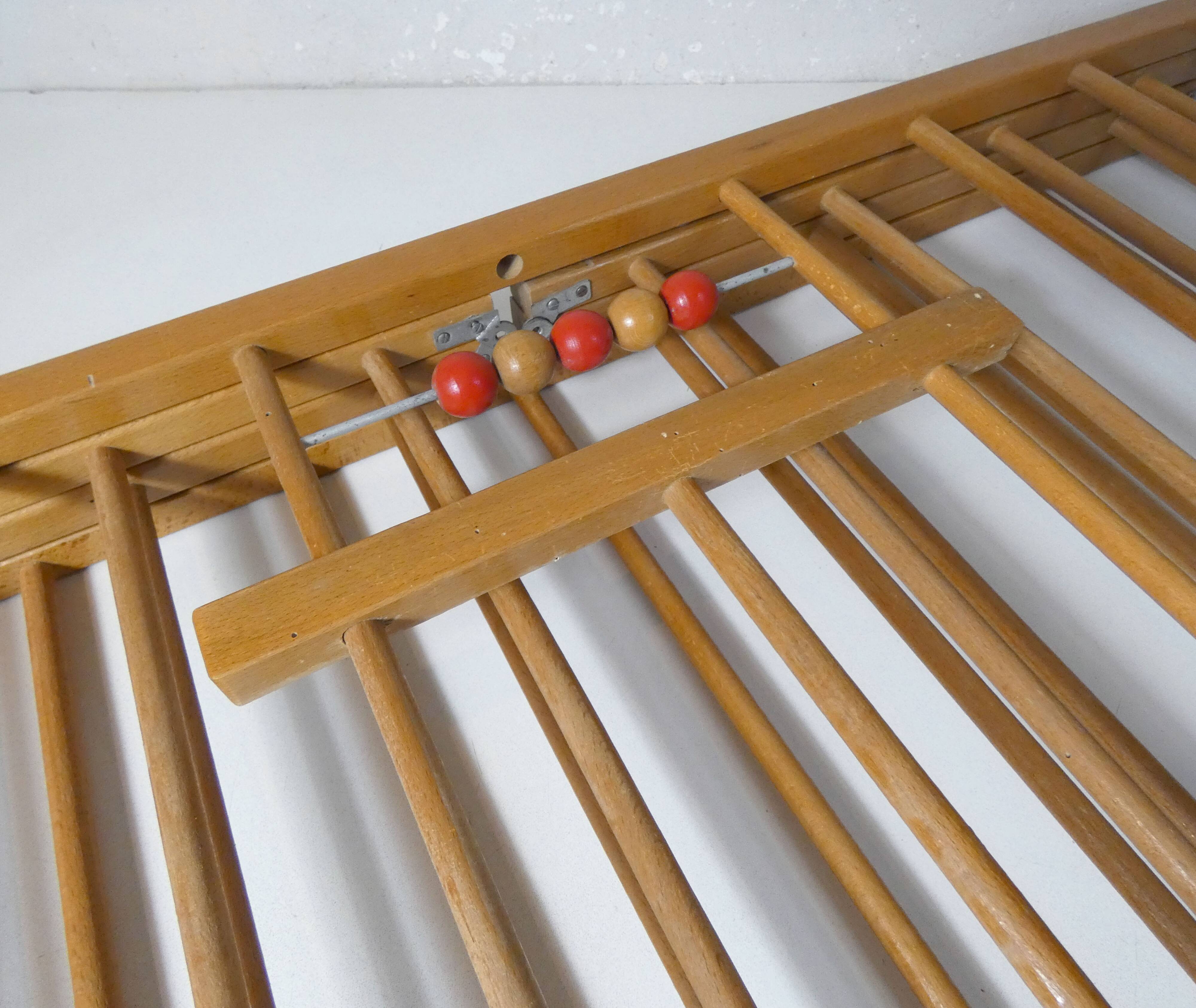 old folding wooden baby playpen abacus