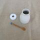 Old mustard pot in gres