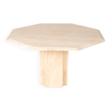 Hexagonal travertine dining table, 1970s