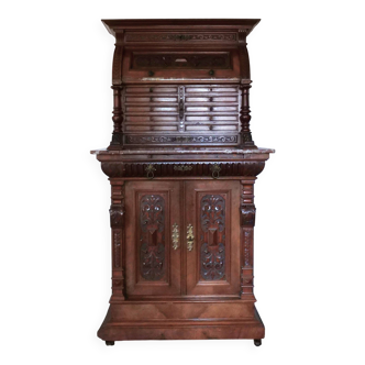 Moulded and carved walnut cabinet, Renaissance style