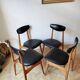 4 chaises scandinaves en skaï et bois
