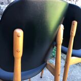 Set of 6 pegasus chairs Baumann skaï black