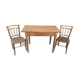 Wooden bistro table, two chairs