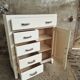 Brocante commode blanc crème des années 50
