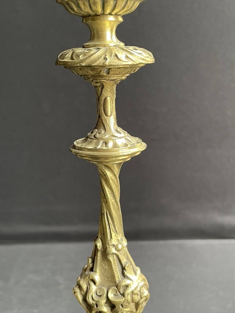 Pair of 19th century candlesticks – Gilt bronze