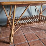 Vintage coffee table - Bamboo & Rattan - 1950s/60s