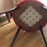 Vintage chairs upholstered in red fur