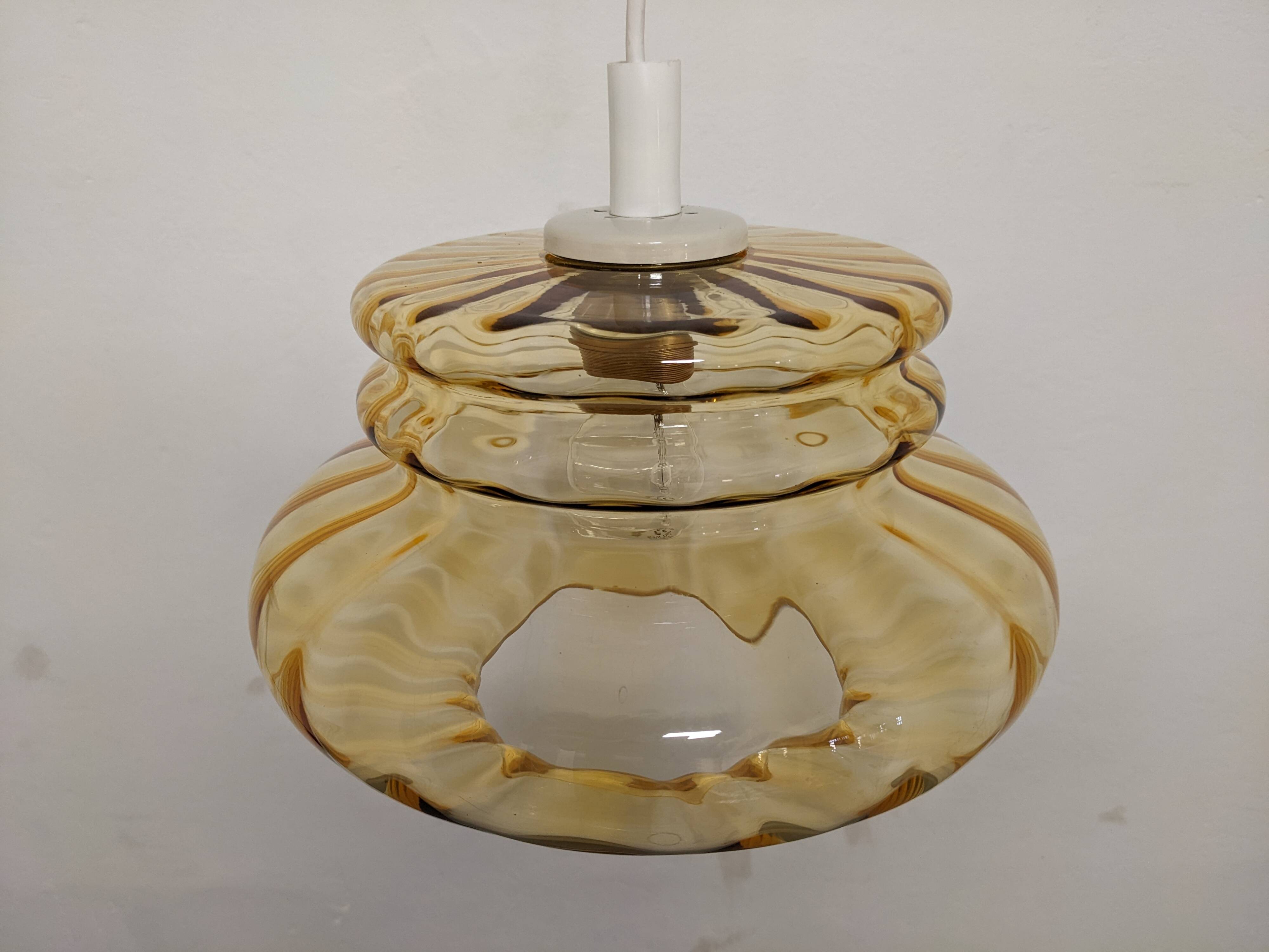 Amber crystal pendant lamp from the 60s/70s