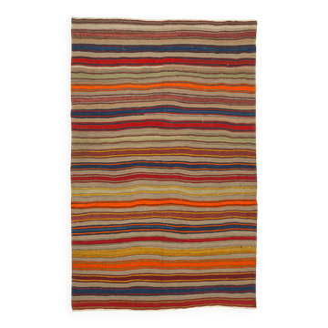 Turkish Handmade Vintage Anatolian Kilim 163 cm x 252 cm