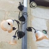 3-spoke glass paste chandelier