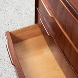 Midcentury Danish wider chest of 5 drawers in teak 1960s