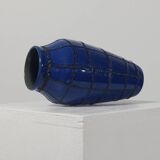 Vintage ceramic vase in fat lava style, Memphis spider web.