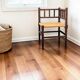 Chaise d’angle paillée bois tourné 1920