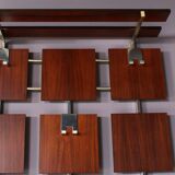 1950s teak wood coat rack with chrome hangers, Netherlands