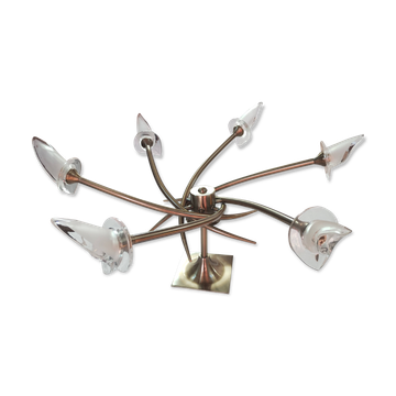 Ceiling light with 6 branches, fleur-de-lis, aromas.