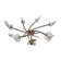 Ceiling light fixture with 6 branches "lily flowers/aromas"