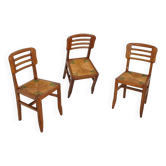 3 chaises style Pierre Cruege 1950