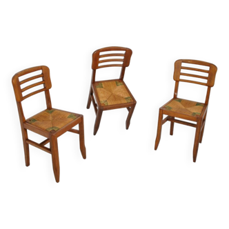 3 chaises style Pierre Cruege 1950