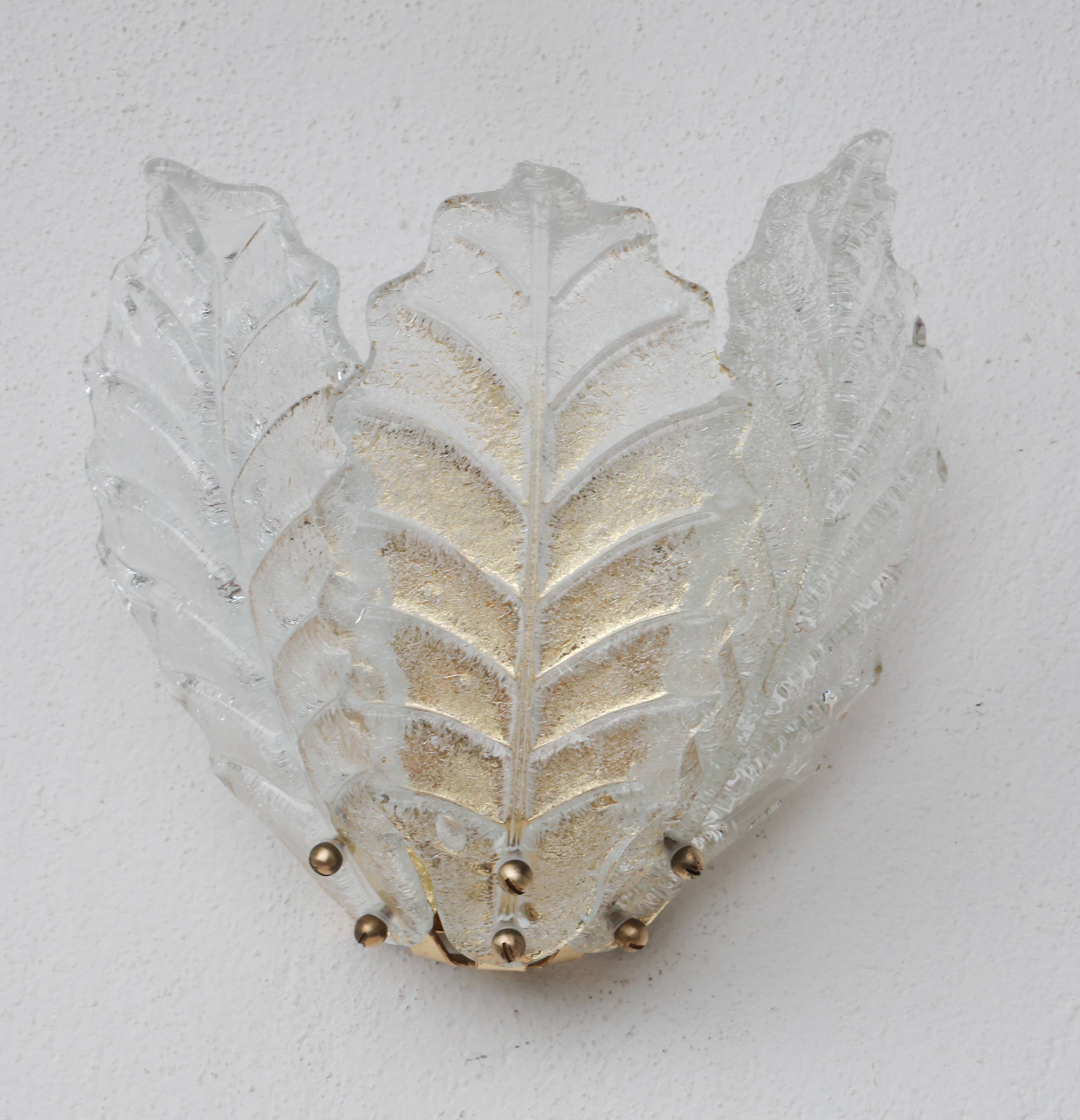 Set of 3 Taormina Murano Ceiling Light and Murano Glass Wall Light , 1970