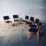 MCM Dutch Design Dining Chairs attributed to Cor Alons for Gouda Den Boer, 1950s, Set of 6