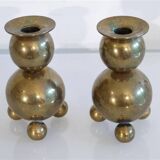 Pair of Scandinavian brass candlesticks from Gusum 1970