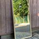 Authentic 19th-century brasserie mirror renovated in solid wood 180x85.