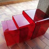 Set of 3 tables in plexiglas