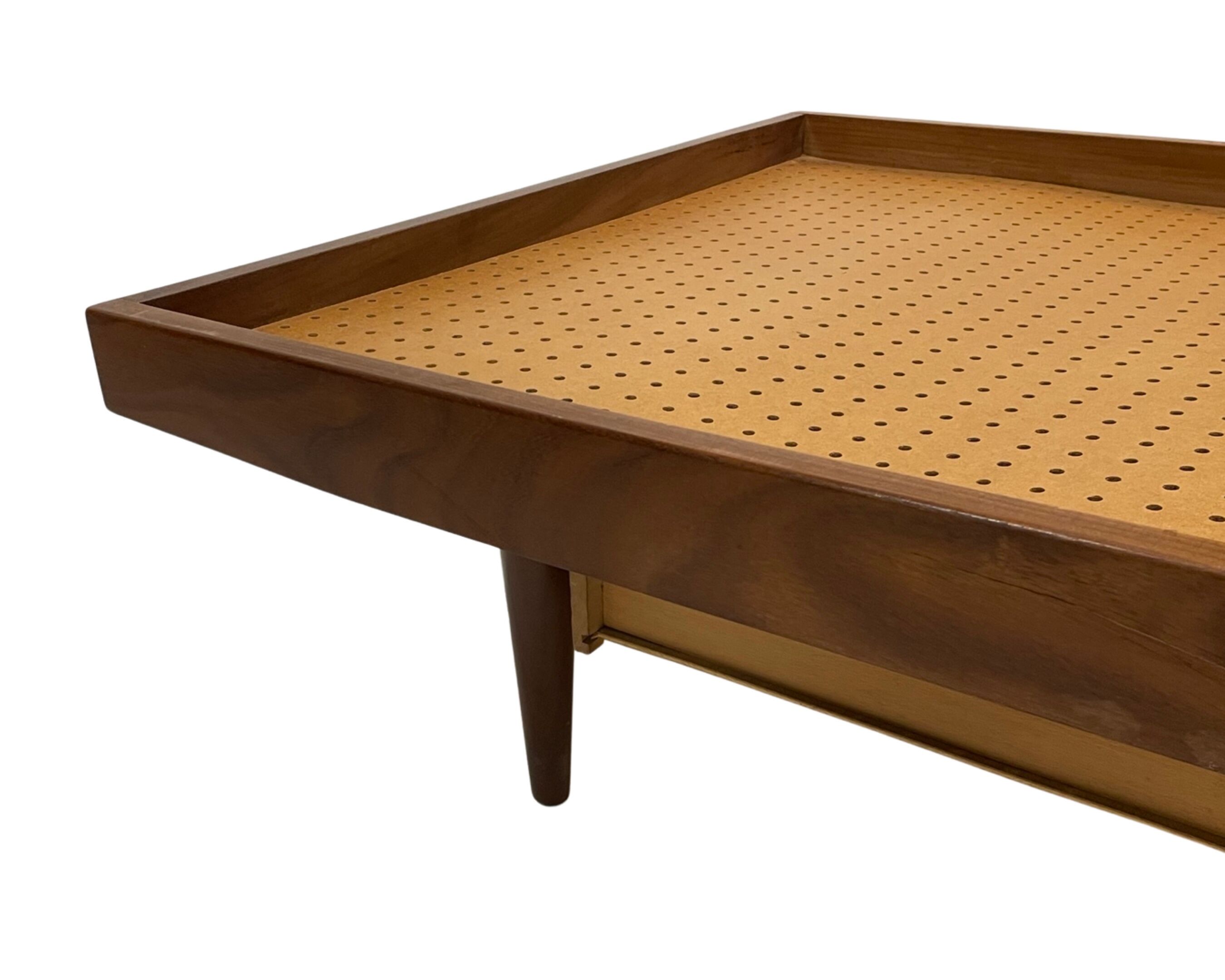 Vintage mid century daybed teak design with drawers