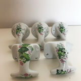 Set of 5 Limoges porcelain patères