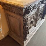 Carved wooden sideboard