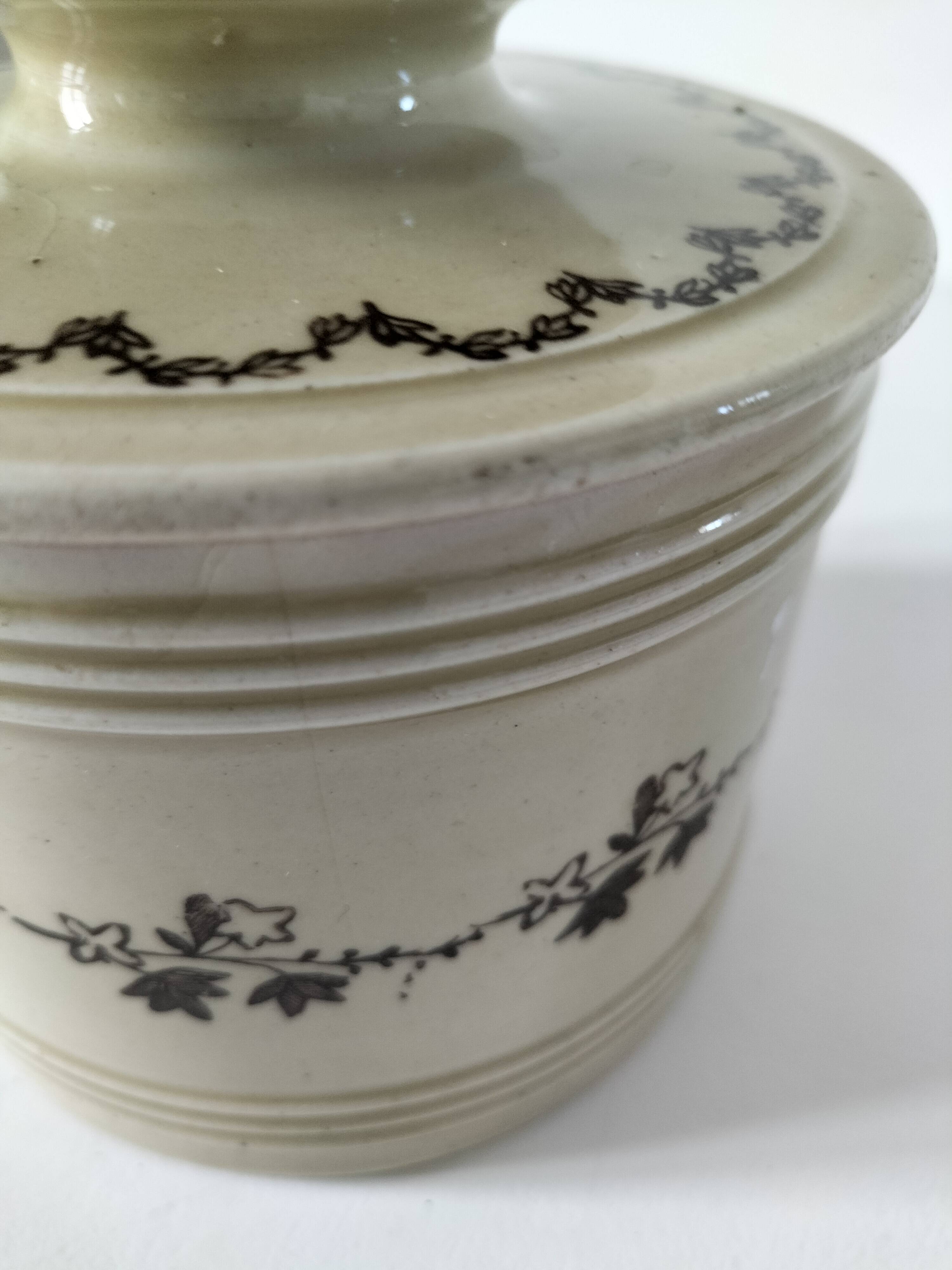 Beurrier à eau Saint-Uze Revol, décor lierre, modèle n°312, avant 1911
