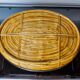 Rattan and brass tray, Italy, 1970