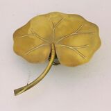Wall lamp in golden brass leaf water lilies design 60