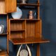 Vintage 20thc italian modular teak wall cabinet c.1960