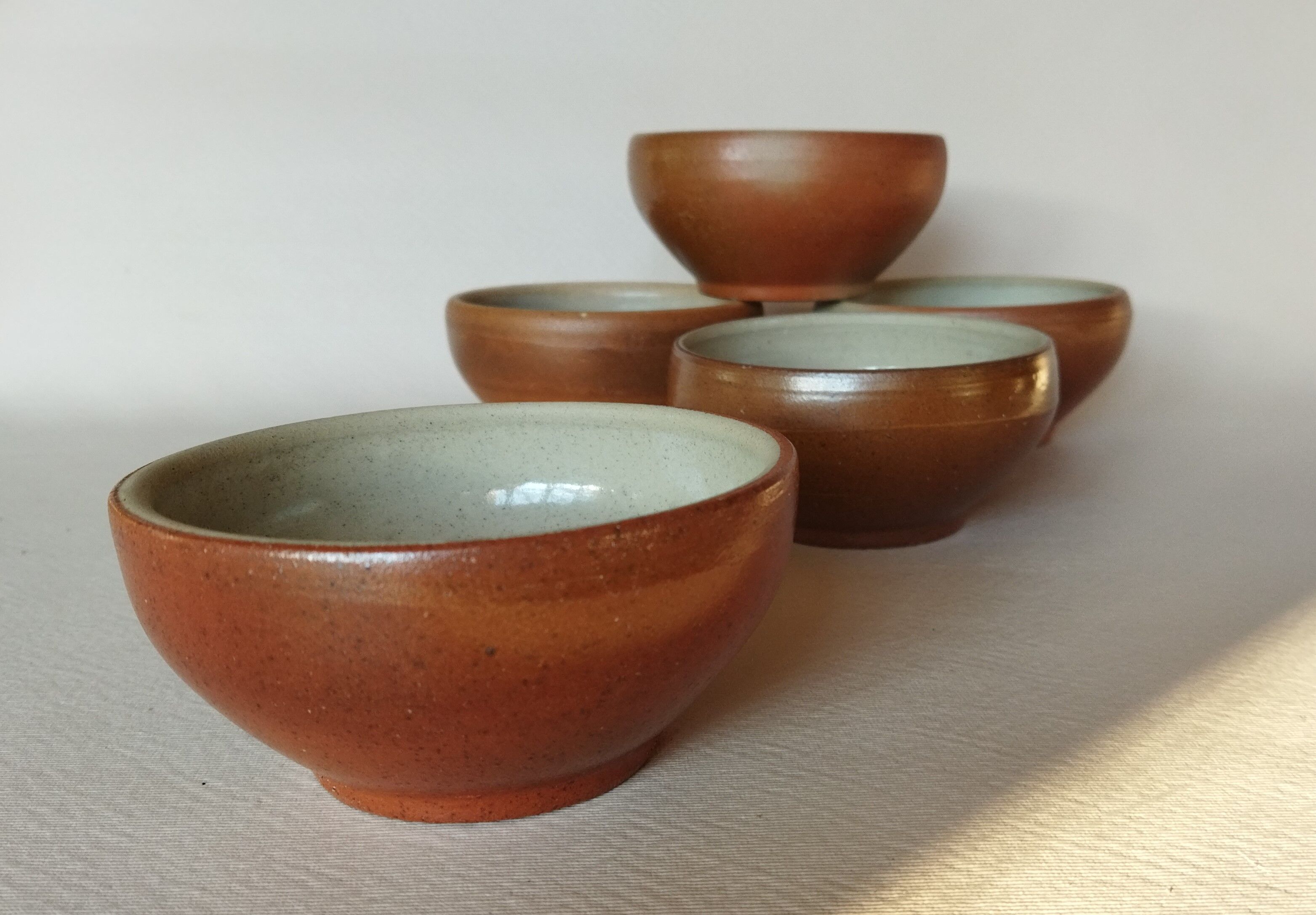 Set of 5 bowls in glazed stoneware size 00