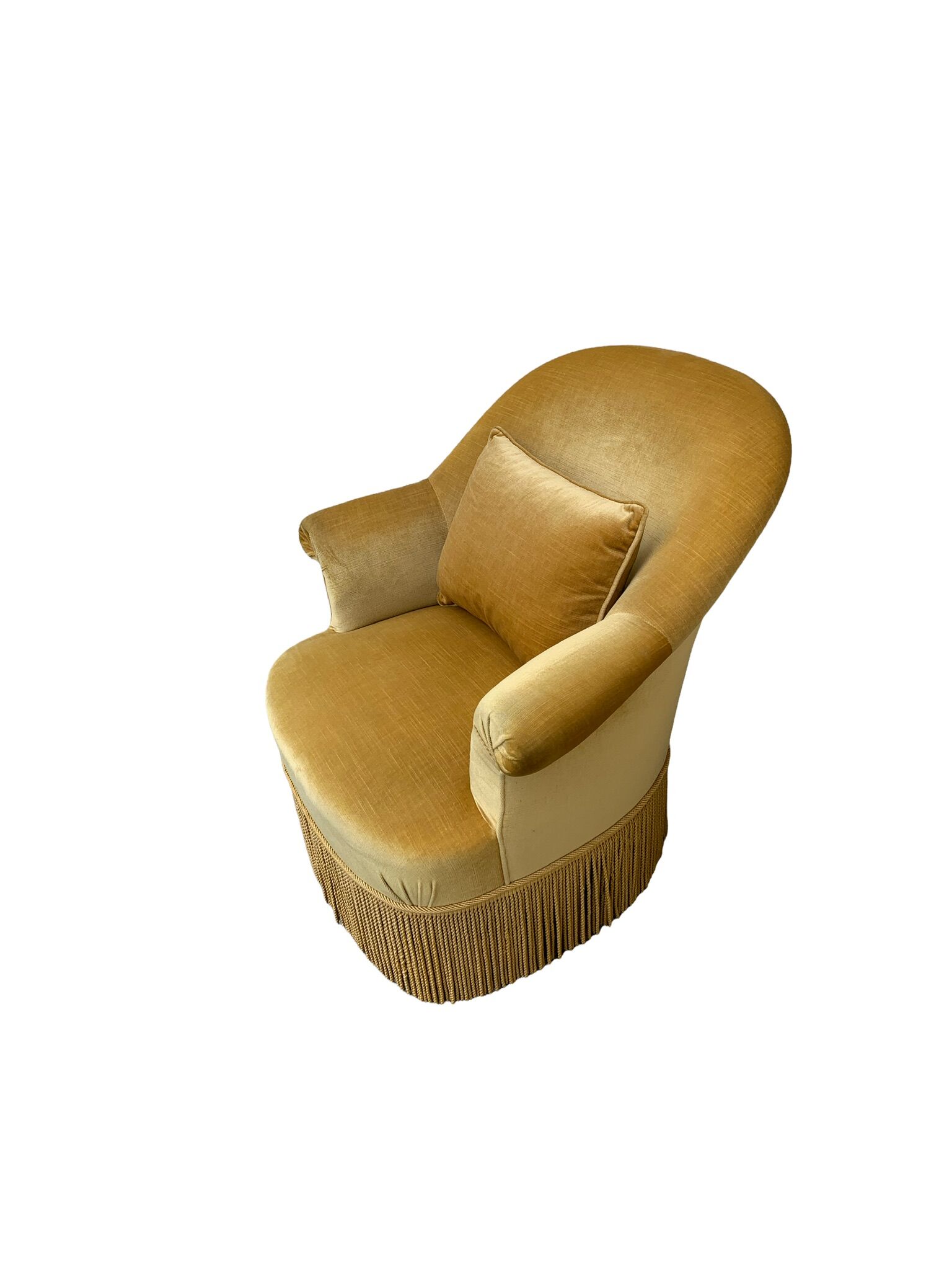 Golden velvet toad armchair